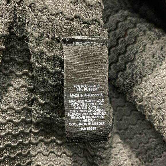 Express Structured Flare Pouf Skirt Women Size XS Black Textured Pleated Rubber - Picture 7 of 9